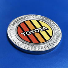 3D Badge Toyota Vintage TRD Retro Heritage Racing Stripes Metal Aluminum Emblem 2