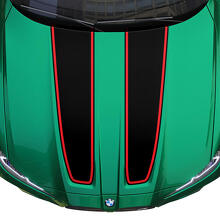 Hood and Trunk CS CSL style with outline stripe for BMW M4 M3 G82 G83 M Performance vinyl decal sticker 2