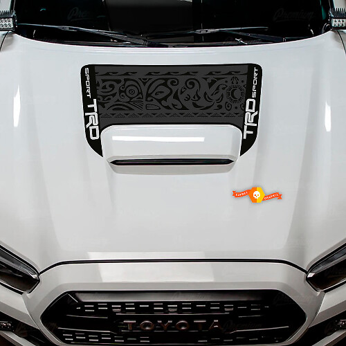 TRD Polynesian Art Style Hood Scoop Vinyl Decal for Toyota Tacoma 2016-2024_1
