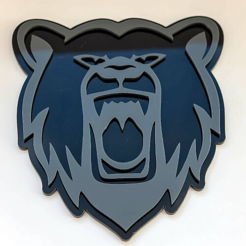 Angry Grizzly Bear Custom 3D Badge Fender Badges Emblem 2