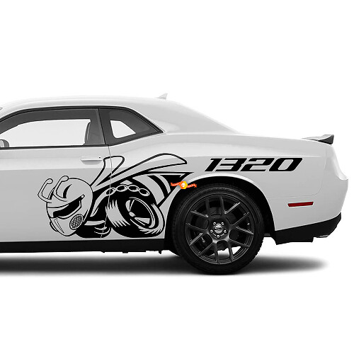 Side Drag Bee 1320 Vinyl Decal Stickers Kit for Dodge Challenger