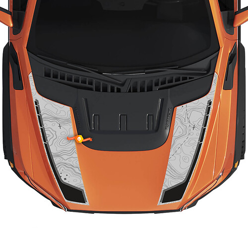 Hood Graphics Topographic Map fit to Gen3 Ford F150 Raptor Vinyl Sticker Decal kit stripes 2