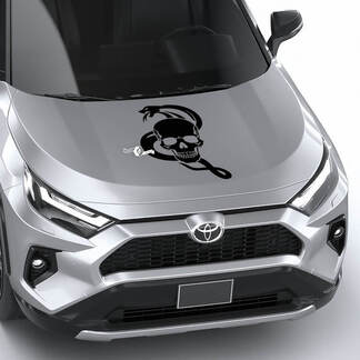 Snake with Skull Universal Hood Vinyl Decal Graphic Sticker 1