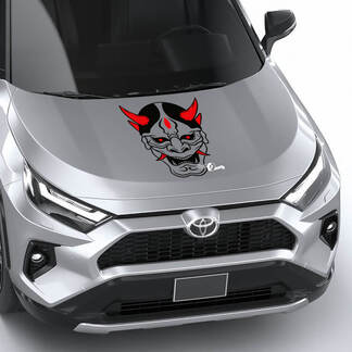 Mask Hannya Japanese Noh Universal Hood Vinyl Decal Graphic Sticker 2