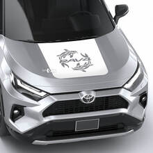 Koi fish RAV4 Hood Vinyl Decal Graphic Sticker fit to Toyota RAV4 2