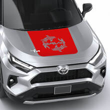 Koi fish RAV4 Hood Vinyl Decal Graphic Sticker fit to Toyota RAV4 3