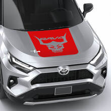 Skull design with Horns RAV4 Hood Vinyl Decal Graphic Sticker fit to Toyota RAV4 2
