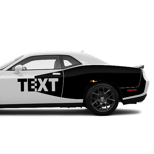 Custom Text Blackout Style Side Vinyl Decal Set for Dodge Challenger_1