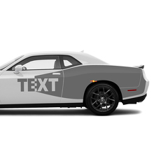 Custom Text Blackout Style Side Vinyl Decal Set for Dodge Challenger_3