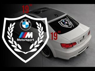 BMW Motorsport M logo rear window vinyl stickers decals for M3 M5 M6 e36 all