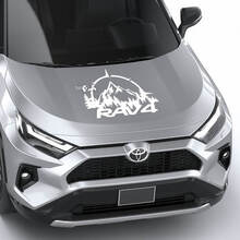 Compass with Mountains Trees RAV4 Hood Vinyl Decal Graphic Sticker fit to Toyota RAV4 3