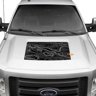 Ford F150 2013 Hood Decal Topographic Map Graphics Decals 