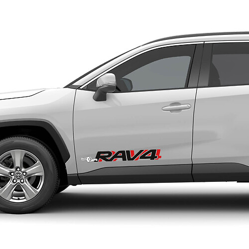 RAV4 Logo with Shadow Side Door Vinyl Decal Sticker for Toyota RAV4