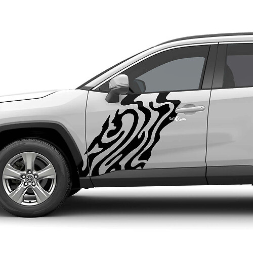Abstract Door Vinyl Decal Graphic Sticker For Toyota RAV4 1