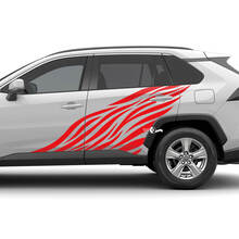 Side flame Graphic Vinyl Decal Graphic Sticker fit to Toyota RAV4 2