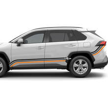 Side three color stripes Graphic Vinyl Decal Graphic Sticker fit to Toyota RAV4 2