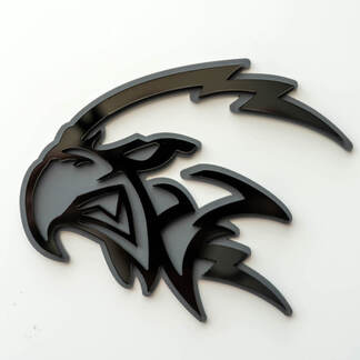 Custom 3D Badge Trackhawk Hellhawk Black vs Grey logo Fender Badges Emblem 1