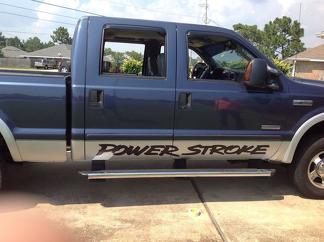 Power Stroke pair Door banner vinyl sticker decal Fits: Ford Superduty Truck