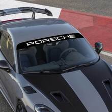 Porsche Logo Windshield with Background Stripes Kit Decal Sticker 2