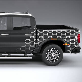 Honeycomb Side Graphics Decals For 2024 GMC Canyon