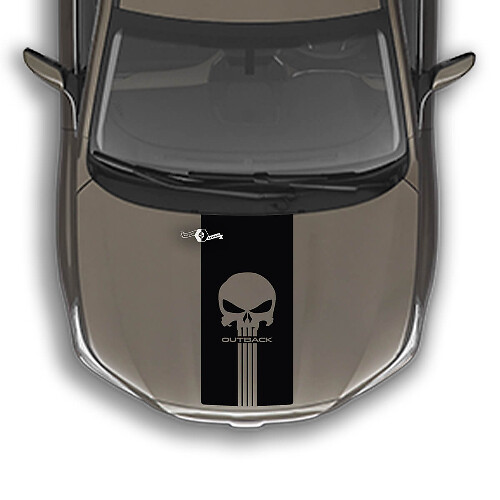 Hood Stripe Punisher Vinyl Decal Graphics Sticker 2 for Subaru Outback