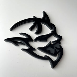 Custom 3D Badge Demon Dodge Charger Challenger logo Fender Badges Emblem Gray vs Black 1