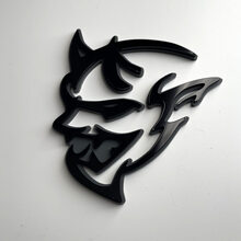 Custom 3D Badge Demon Dodge Charger Challenger logo Fender Badges Emblem Gray vs Black 4