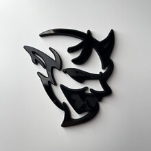 Custom 3D Badge Demon Dodge Charger Challenger logo Fender Badges Emblem Black vs Black 2