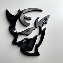 Custom 3D Badge Demon Dodge Charger Challenger logo Fender Badges Emblem Black vs Black 3