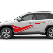 Side Wave stripes Graphic Vinyl Decal Graphic Sticker fit to Toyota RAV4 2