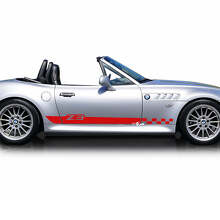 Z3 Logo Side Door Checkered Stripes Vinyl Decals Pair for BMW Z3_2