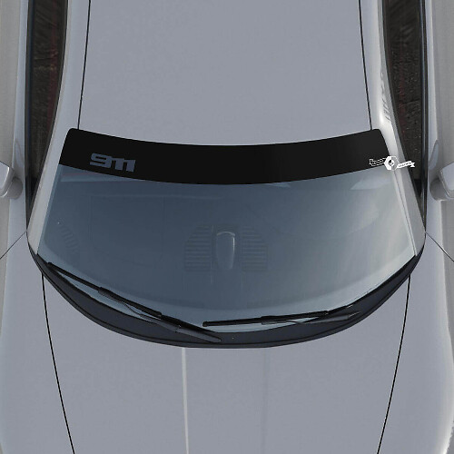 911 Logo Windshield Banner Vinyl Decal for Porsche 911