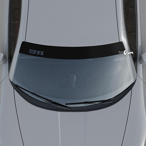 Porsche 911 Logo Windshield with Background Stripes Kit Decal Sticker