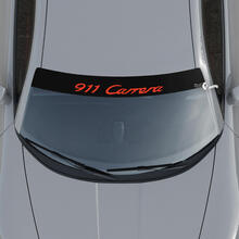 Porsche 911 Carrera Logo Windshield with Background Stripes Kit Decal Sticker 2