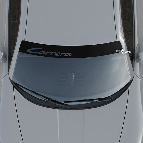 Porsche Carrera Logo Windshield with Background Stripes Kit Decal Sticker