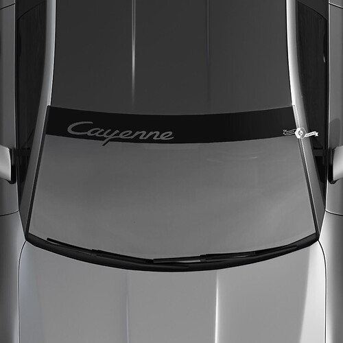 Porsche Cayenne Logo Windshield with Background Stripes Kit Decal Sticker