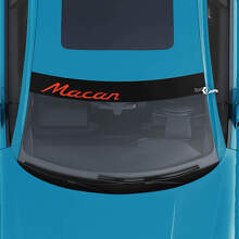 Porsche Macan Logo Windshield with Background Stripes Kit Decal Sticker 2