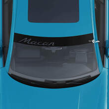 Porsche Macan Logo Windshield with Background Stripes Kit Decal Sticker 3