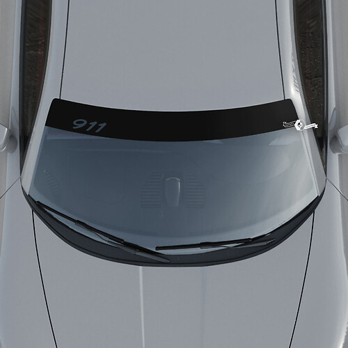 Porsche 911 Windshield with Background Stripes Kit Decal Sticker