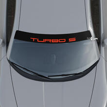 Porsche Turbo S Logo Windshield with Background Stripes Kit Decal Sticker 2