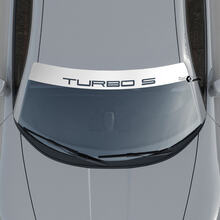 Porsche Turbo S Logo Windshield with Background Stripes Kit Decal Sticker 3