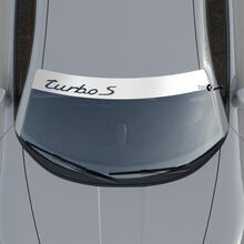 Porsche Turbo S Logo Windshield with Background Stripes Kit Decal Sticker 2 2