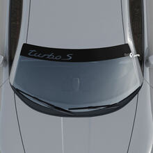 Porsche Turbo S Logo Windshield with Background Stripes Kit Decal Sticker 2 3