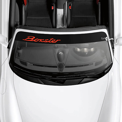 Porsche Boxster Logo Windshield with Background Stripes Kit Decal Sticker 1