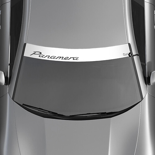 Porsche Panamera Logo Windshield with Background Stripes Kit Decal Sticker 2