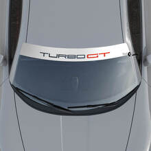 Porsche Turbo GT Logo Windshield with Background Stripes Kit Decal Sticker 2 2