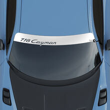 Porsche 718 Cayman Logo Windshield with Background Stripes Kit Decal Sticker 2