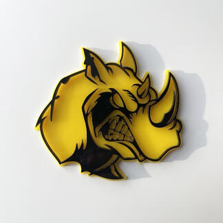 Custom 3D Badge Rhino Angry logo Fender Badges Emblem 1