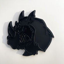 Custom 3D Badge Rhino Angry logo Fender Badges Emblem Black 2