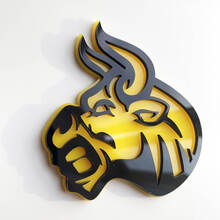 Custom 3D Badge Bull Angry logo Fender Badges Emblem 2